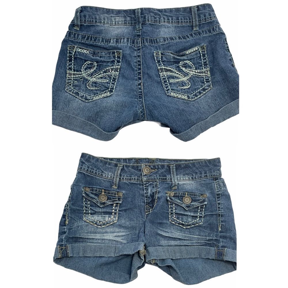 Wallflower Womens Sz 3 Jean Short Blue Flap
